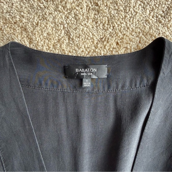 Babaton Aritzia Silk Black Romper Women’s Small V-Neck Elastic Waist - Picture 2 of 7